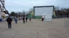 World Cup viewing screen, during the day.